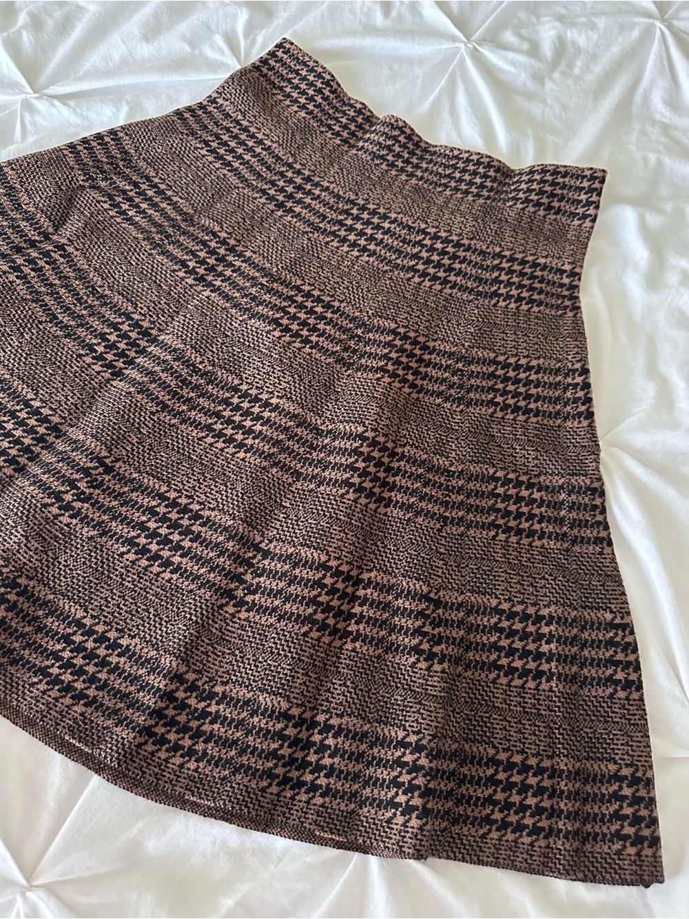 Max Studio brown houndstooth skirt - Picture 2 of 4